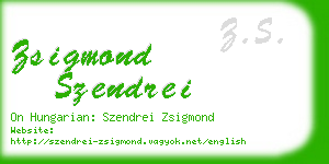 zsigmond szendrei business card